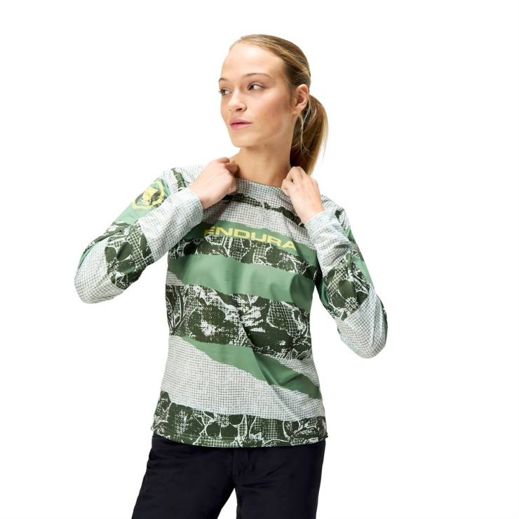 Damska koszulka Endura Patchwork Printed L/S Tee LTD